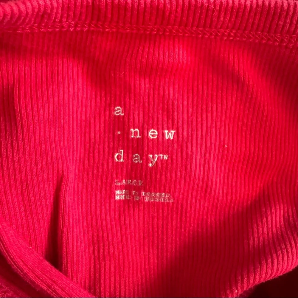 Target A New Day Bright Red Body Con Fitted Scrunch Dress V-neck Sleeveless - Picture 7 of 7